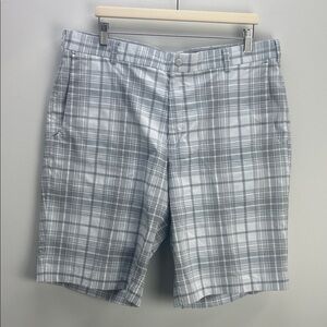 Nike Golf Shorts Tour Performance Dri Fit Gray Plaid Mens Size 38 Preppy